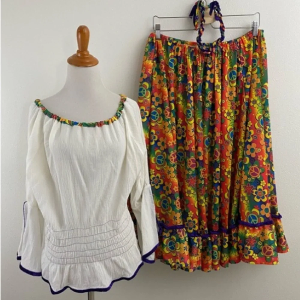 Vintage 1960’s Hippie Skirt Set Costume